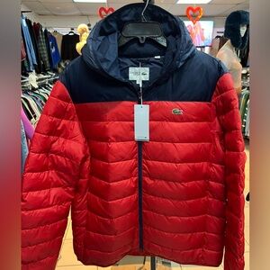 Lacoste Red and Navy Puffer Jacket size 58- XL new with tags!